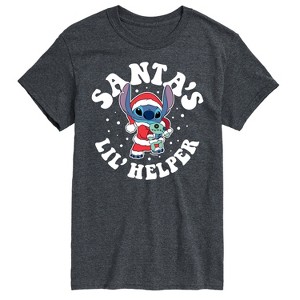 Men's - Lilo and Stitch - Santas Lil Helper Christmas Short Sleeve Graphic T-Shirt - 1 of 4
