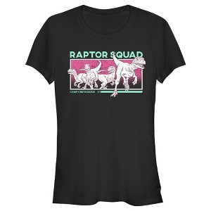 Juniors Womens Jurassic World: Camp Cretaceous Raptor Squad Frame T-Shirt - 1 of 3
