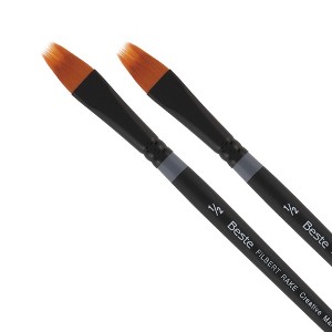 Creative Mark Beste Golden Taklon Filbert Rake 1/2" - 2 Pack Artist Brush, Professional Watercolor Brushes, For Acrylic Painting, Short Handle, Sharp - 1 of 4