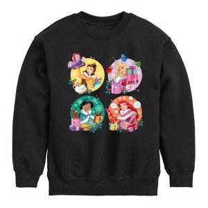 Boys' - Disney - Princess Christmas Grid Graphic Long Sleeve Fleece Sweatshirt - 1 of 4
