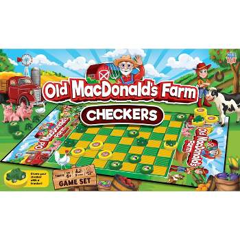 MasterPieces Officially licensed Old MacDonald's Checkers Board Game for Families and Kids ages 6 and Up