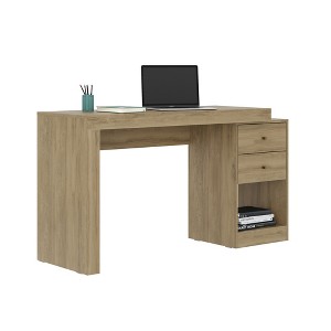 FONTOI Home Office Workstation Computer Desk Writting Table with Drawer Open Storage Study Desk for Living Room, Light Brown, 47.5"* 18.1"*29.6" - 1 of 4