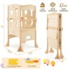 Costway Folding Kitchen Kids Step Ladder Stool Wooden Toddler Safety Tower Helper Coffee/White - 3 of 4