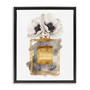 Stupell Industries Poppy Perfume Bouquet Black Framed Floater Canvas Wall Art - 1 of 4