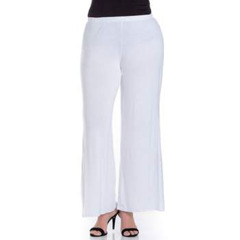 Women's Plus Size Solid Palazzo Pants - White Mark : Target