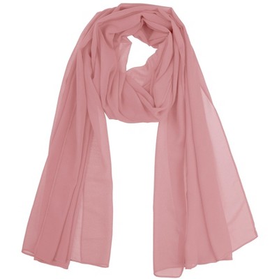 Elerevyo Women's Solid Chiffon Sheer Lightweight Soft Long Scarf Shawl 1 Pc