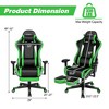 Costway High Back Gaming Chair Adjustable Office Computer Task Chair w/Footrest Green - 3 of 4