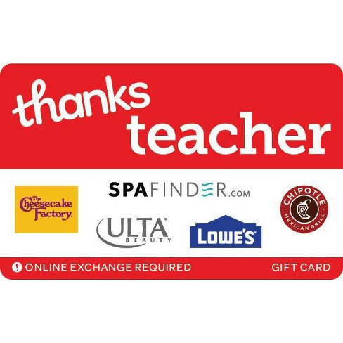 Thanks Teacher Gift Card (email Delivery) : Target