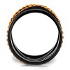 Slickblue Women's Cross Band Ring, Black Stainless Steel, Orange Synthetic Crystals, Layered Statement Style, Sizes 5–10 - 3 of 4