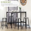5-Piece Counter Height Bar Table Set, Rustic 43.25" Dining Table with 4 Bar Stools, Kitchen Table with Wooden Top for Pub, Dining Room - 4 of 4