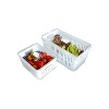 OU Fridge Organizer Bins with Drain Basket & Vented Lid, Clear Stackable Refrigerator Storage Container, Produce Kitchen Storage Bin, BPA Free, 4 Pack - 3 of 3