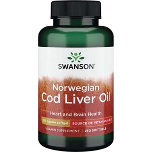 Swanson Omegas and Fish Oil Norwegian Cod Liver Oil 350 mg Softgel - 1 of 2