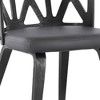 Set of 2 Nia Faux Leather and Wood Dining Chairs Gray/Black - Armen Living: Modern 30" High Back, Foam Padded Seat - 3 of 4