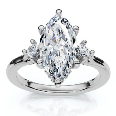 Pompeii3 Certified 4Ct Viviana Marquise Diamond Engagement Ring 14k Gold or Platinum