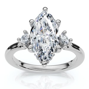 Pompeii3 Certified 4Ct Viviana Marquise Diamond Engagement Ring 14k Gold or Platinum - 1 of 4