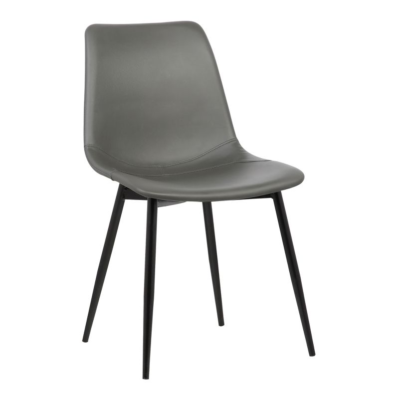 Monte Contemporary Dining Chair Faux Leather with Black Powder Coated Metal Legs - Armen Living, 1 of 9