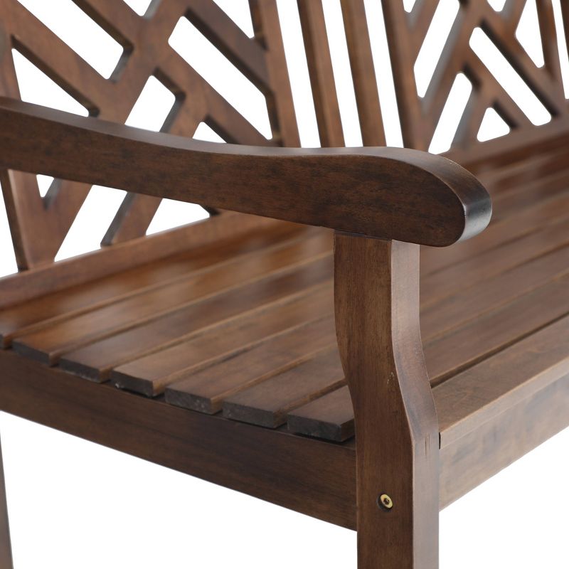 Outdoor Poplar Wood Loveseat Bench - Natural - Captiva Designs, 5 of 9