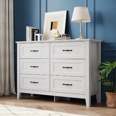 SJ STAR&JANE 6 Drawer Dresser with Metal Handles