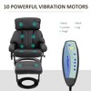 Recliner with Ottoman Footrest, Vibration Massage Recliner Chair with Faux Leather Upholstery and Swivel Wood Base for Living Room and Bedroom - 4 of 4