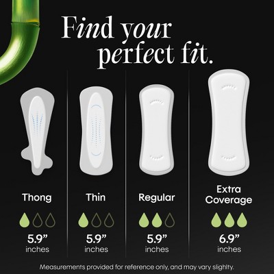 Kotex Bamboo Folded & Wrapped Regular Liners - 66ct