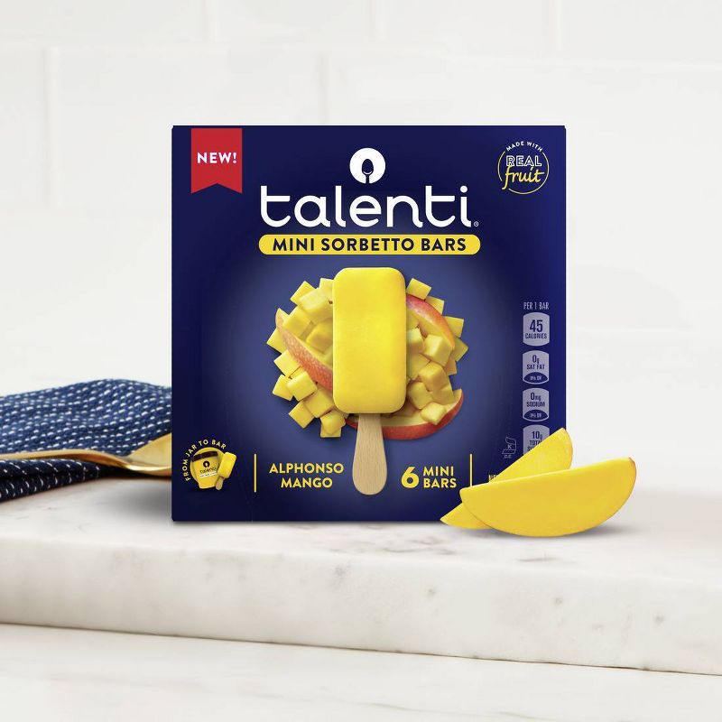 Talenti Alphonso Mango Frozen Mini Sorbetto Bars - 6pk/11.1 fl oz, 6 of 9