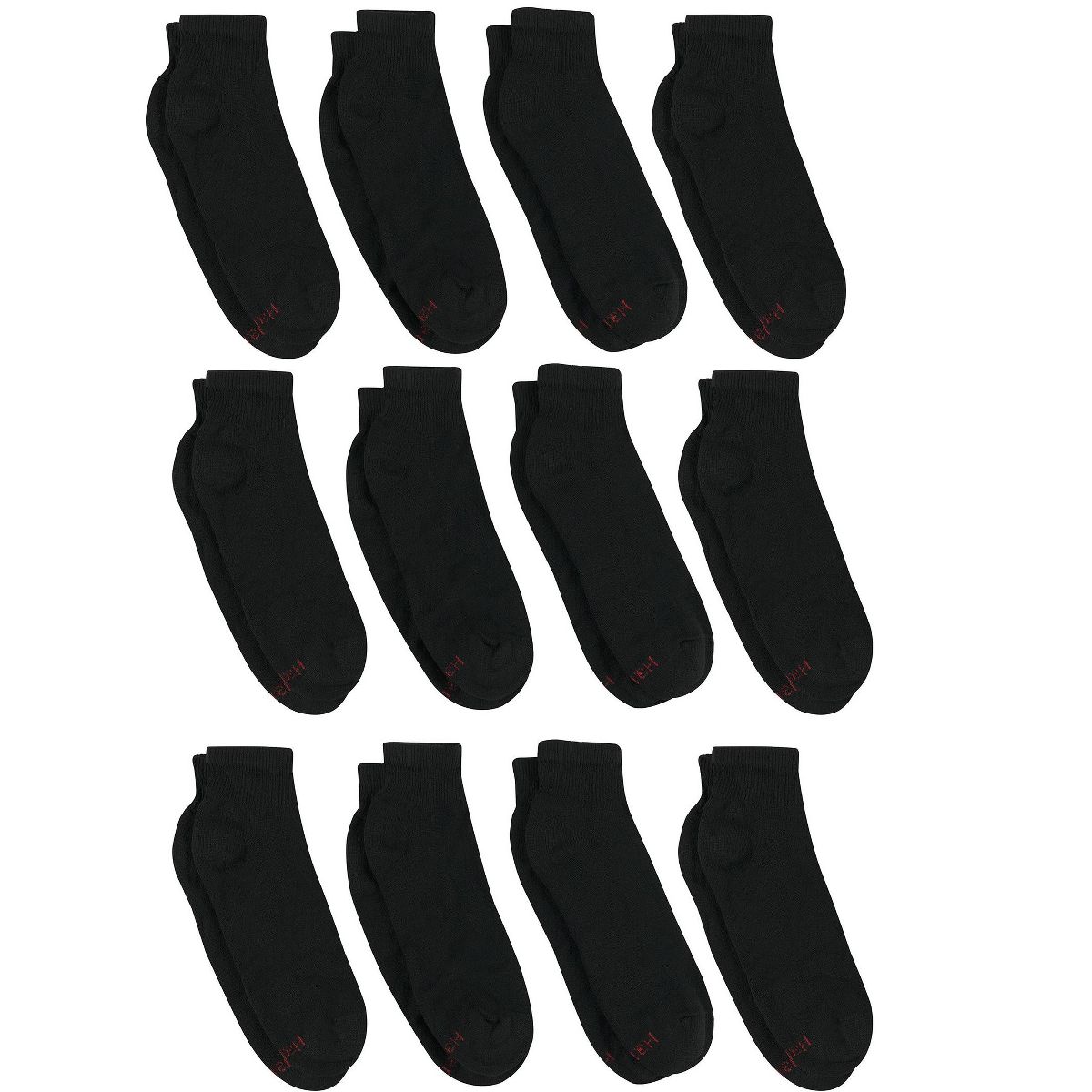 Hanes Double Tough Men's Ankle Socks, Shoe Sizes 12-14, 12-Pairs - thumbnail 2