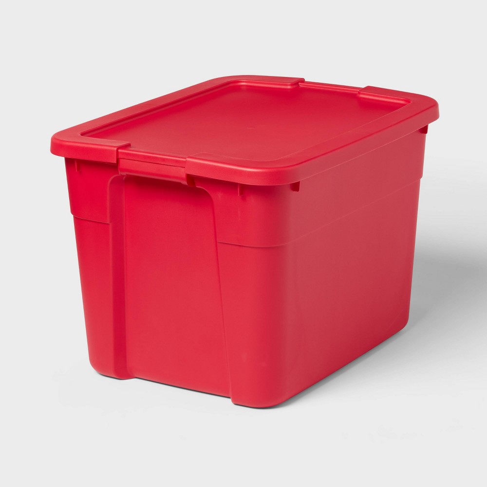 20gal Latching Storage Tote - Rocket Red - Brightroom™: Stackable Plastic Utility Tub with Lidded Latches, 20gal Capacity