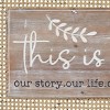 (Set of 2) Rectangle Farmhouse Wood Sign Wall Decor Brown - Olivia & May: Vertical Abstract Art, Spot Clean, No Battery Required - 3 of 4