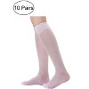 Allegra K Women's Silky Semi-Sheer Reinforced Toe Calf Socks 10 Pairs - 2 of 4
