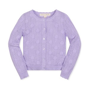 Hope & Henry Girls' Scallop Edge Mesh Dot Cardigan, Infant - 1 of 4