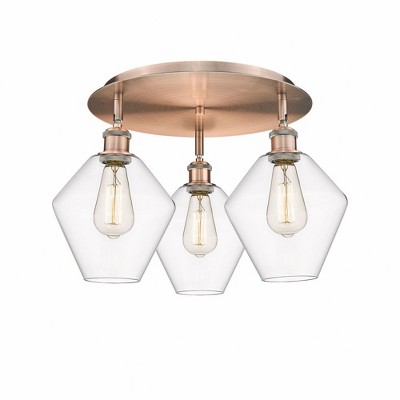 Cindyrella - 3 Light Flush Mount In Industrial Style-11 Inches Tall and 19.75 Inches Wide