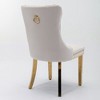 Kumasinova Set of 2 Tufted Solid Wood Dining Chair, Velvet Upholstered Kitchen Chair with Chrome Stainless Steel Plating Legs & Nailhead Trim - 3 of 4