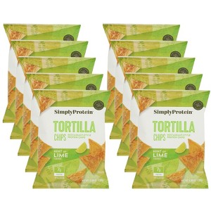 Simply Protein Hint of Lime Tortilla Chips - Case of 10/4.58 oz - 1 of 4