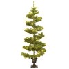 vidaXL Swirl Pre-lit Christmas Tree with Pot Green 4 ft PVC - 2 of 4