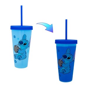 Silver Buffalo Disney Lilo & Stitch Cool Coconut Color-Changing Plastic Tumbler | 24 Ounces - 1 of 4