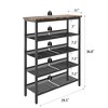 Kumasinova 5-Tier Shoe Rack,Industrial Shoe Storage Rack with Sturdy Wooden Top and Steel Frame,Shoe Rack Organizer for Entryway,Living Room,Black - 2 of 4