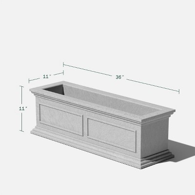 Gray 36" Recycled Plastic Outdoor/Indoor Window Box Planter Set