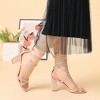 Allegra K Women's Open Toe Lace Up Strap High Block Heel Ankle Sandals - 2 of 4