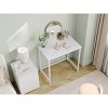 Computer Desk Gaming Home Office Desk for Small Spaces Modern Style Metal Frame Maple White - VASAGLE - 3 of 4