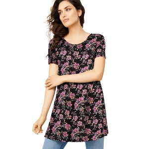 ellos Plus Size Side Slit A-Line Tunic - 1 of 4