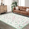 Coolmee Area Rugs Modern Floral Rug,Low Pile Area Rugs Machine Washable Large Carpet for Dining Room Playroom Home Office Decor - 3 of 4