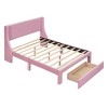 NicBex Full/Queen Upholstered Bed Frame with Velvet Headboard,Platform Bed Frame with 1 Drawer,Wood Slats Support,No Box Spring Needed,Easy Assembly - 3 of 4