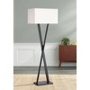 Possini Euro Design Waldorf Modern 65" Tall Standing Floor Lamp X-Shaped Black Metal Living Room Bedroom House Reading Office Rectangle White Shade - 2 of 4