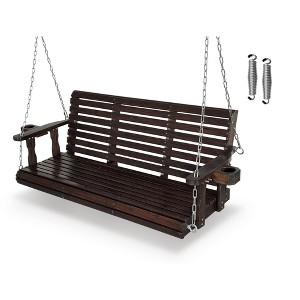 Fortune Candy Wooden Porch Swing 2-Seater/3-Seater for Outdoor Patio Garden Yard (5 ft.) - 1 of 4