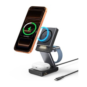 INIU MagPro 3-in-1 Qi2 15W Magnetic Wireless Charger - Black: USB-C Connection, MagSafe Compatible - 1 of 4