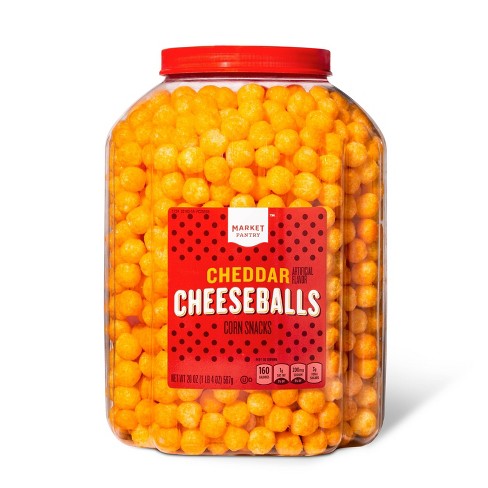 Artificially Flavored Cheddar Cheese Balls, Corn Snacks  - 20oz (1lb 4oz) 567g  - Market Pantry™ - image 1 of 4