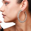 SOHI Women's Crystal Silver Party Half Hoop Earrings - 4 of 4