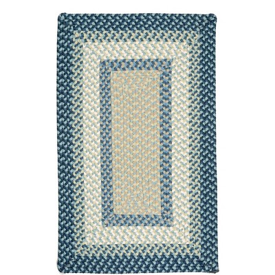 Colonial Mills Montego Braided Rug, Blue Burst 3'x5', Rectangle Shape