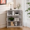 36 in. Tall Wood Grain Corner Storage Cabinet in Natural Wood Color, Storage Organizer with Adjustable Shelves for Bedroom Living/Dinning Room - 2 of 4