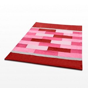 Slickblue Cozy Coral Fleece Patchwork Throw, 59x78.7 inches, 4 Color Options, Warm Blanket for Bedroom, Sofa & Travel - 1 of 3